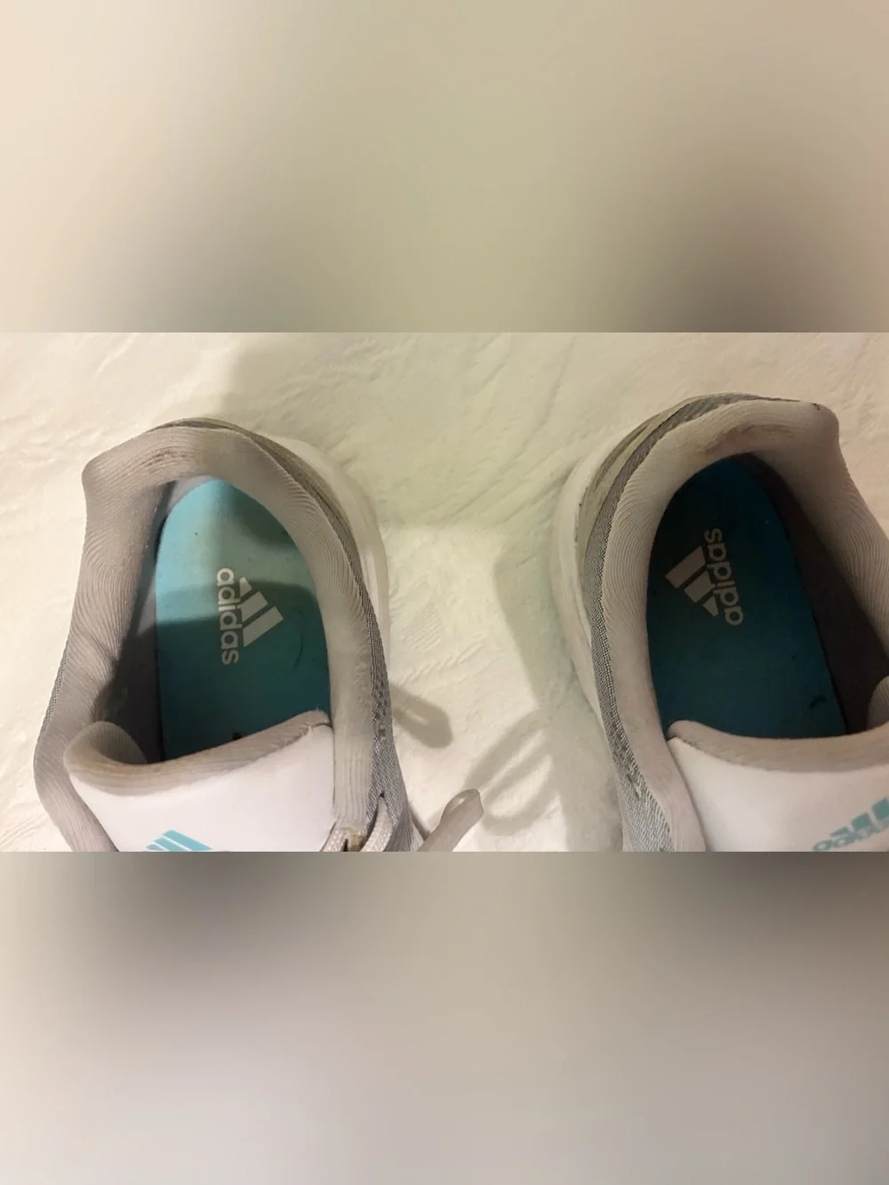 adidas Youth size 2 1/2 White cleats.